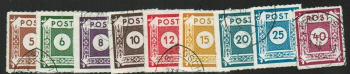 Soviet Zone Scott#: 15N var Michel#: 42G - 50 G U VF
