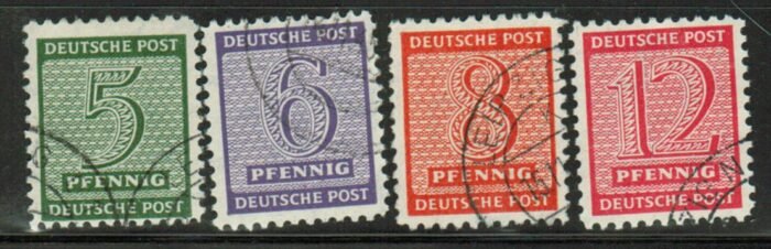Soviet Zone Scott#: 14N var Michel#: 120X-23X U F/VF