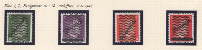 Austria: Scott#: 390-3 varieties Post WWII provisional issues Vienna locals Wien1 I** NH VF