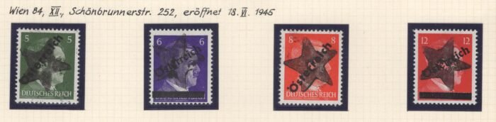 Austria: Scott#: 390-3 varieties Post WWII provisional issues Vienna locals Wien 18 VI** NH VF