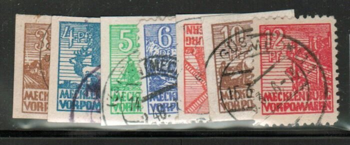 Soviet Zone Scott#: 12N13-21 var Michel#: 29x-36x U F/VF