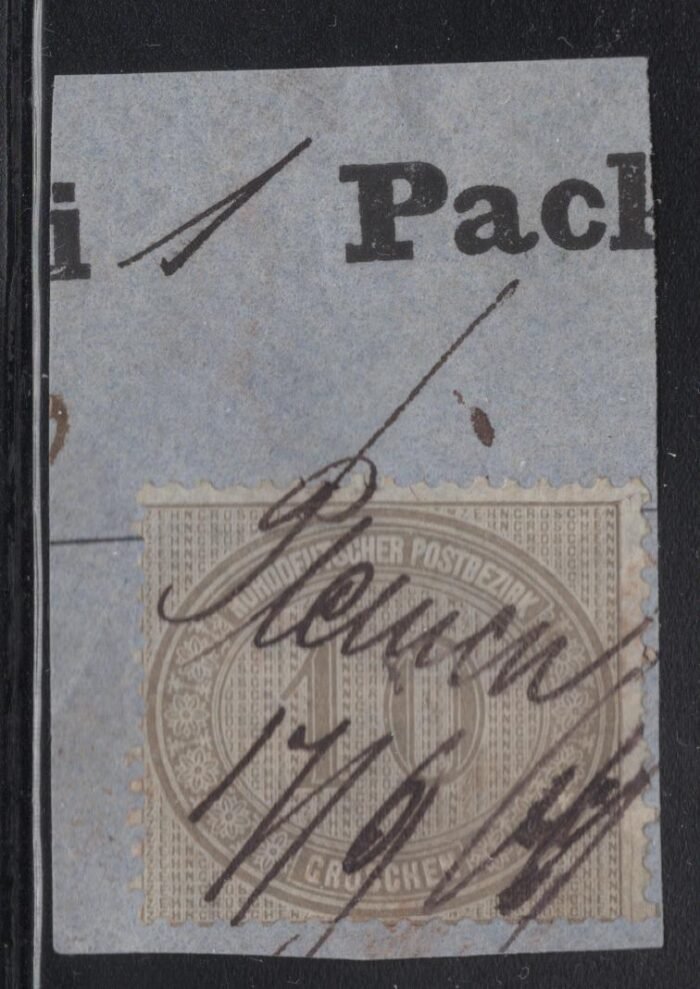 North German Confederation Scott#: 25 Michel#: U F/VF pen cancel on piece