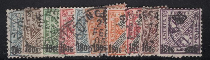 Wurttemberg Scott#: O109-18 Michel#: U F/VF