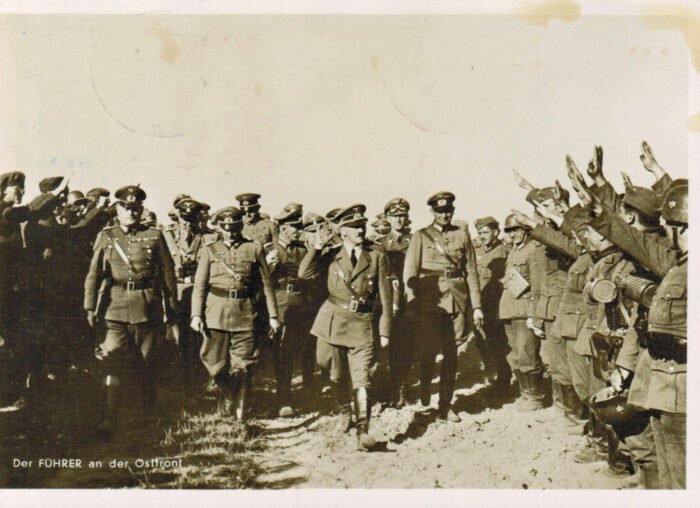 Germany Post Card Third Reich U VF Hitler fotocard Hoffmann P3 philatelic use with Krakow special cancels
