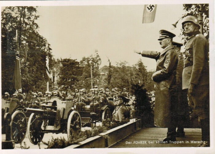 Germany Post Card Third Reich Michel#: U VF Hitler fotocard in Poland Hoffman P63 franked with General government stamps