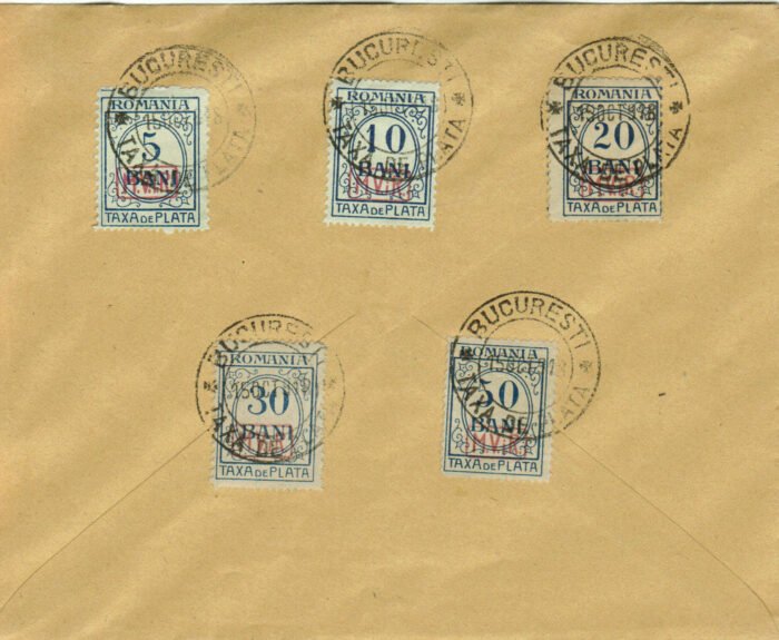 Romania MI P1-5 on back unstamped letter to Bukarest VF
