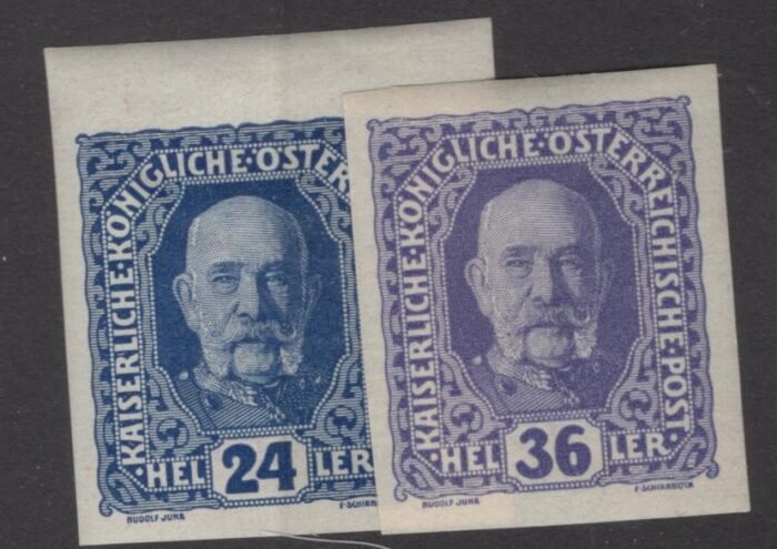 Austria: Scott#: 150 var 24 groschen and 36 groschen type of 1916 ** proofs