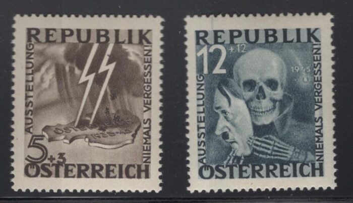 Austria Anti-Fascist propaganda stamps unissued Michel VI and VII  ** VF