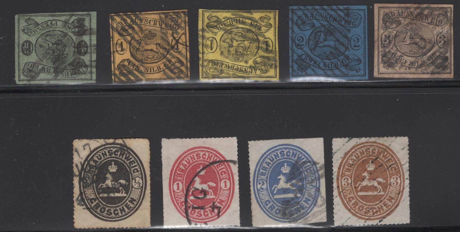 Lot #12 – Brunswick – 9 different stamps in F/VF condition – catalog value 1100+