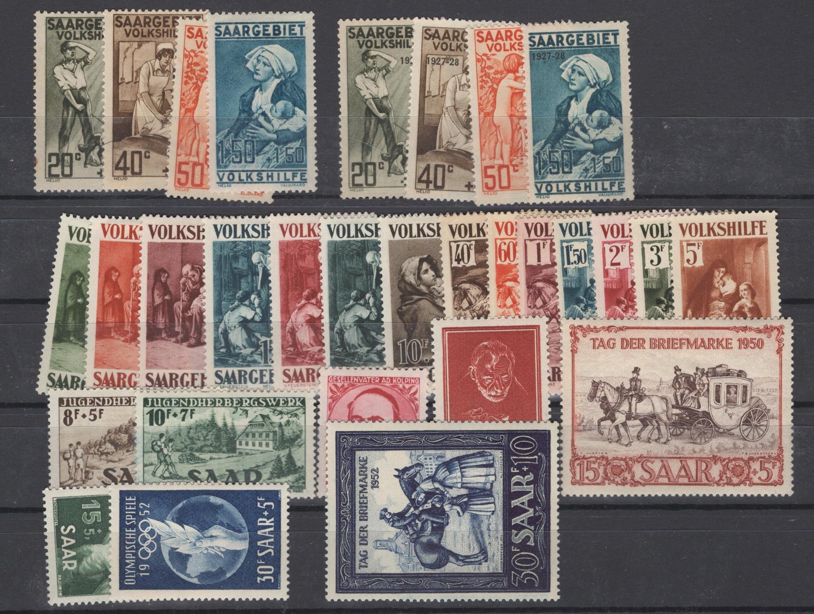 Lot #7 – Saar –  collection of * F/VF compete sets of semi-postals – catalog value $440