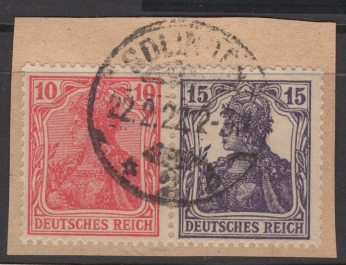 Deutsches Reich W12fa U F/VF on piece with certificate