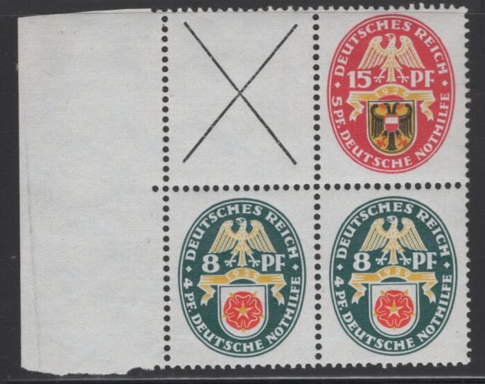 Deutsches Reich S74/S70 ** F/VF block of 4