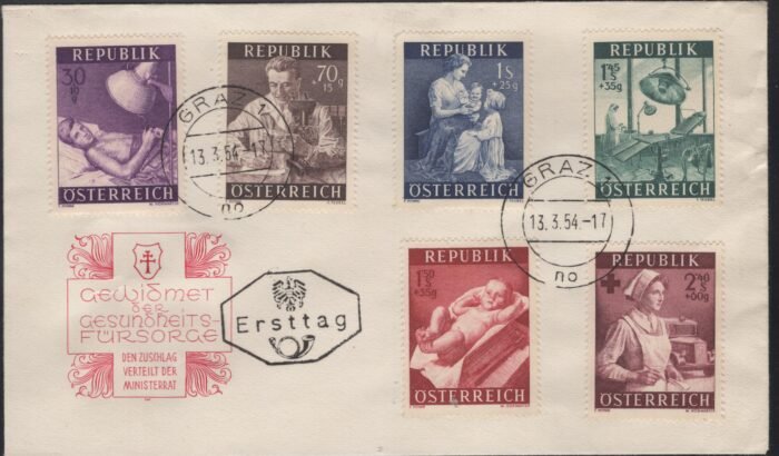 Austria ANK 999-1004 on unaddressed FDC VF