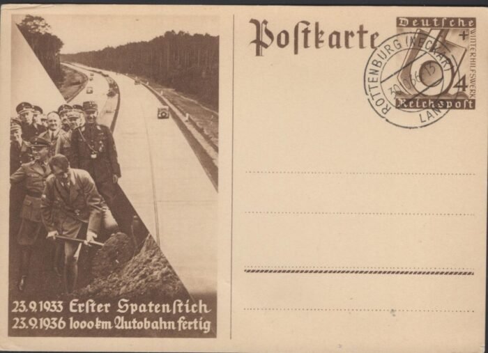 Third Reich Michel#: P263 unaddressed with Rottenburg cancel VF
