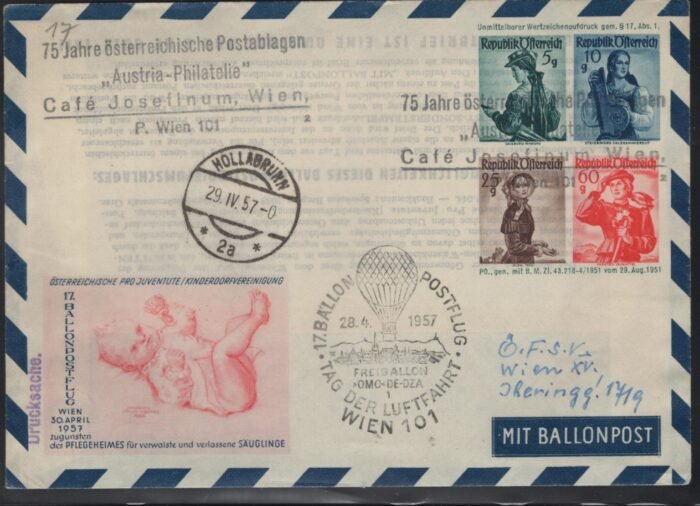 Austria ANK 17a Balloonpost letter VF