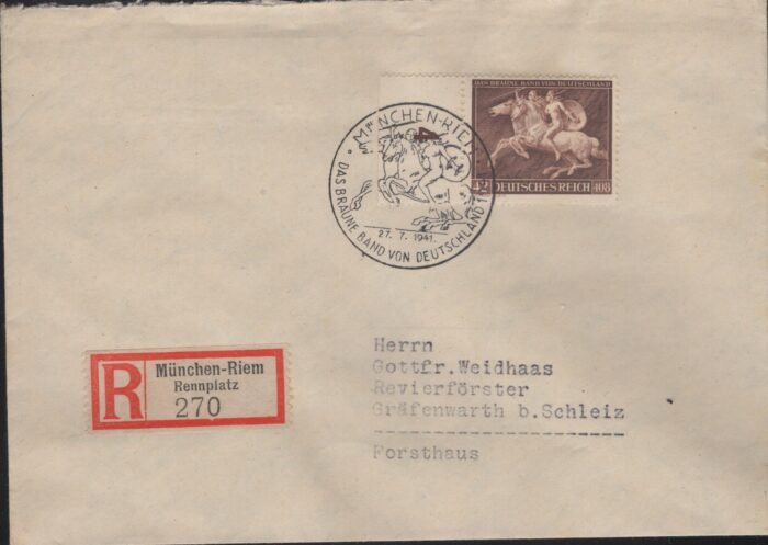 Third Reich MI 780 Registered cover with special cancel F/VF