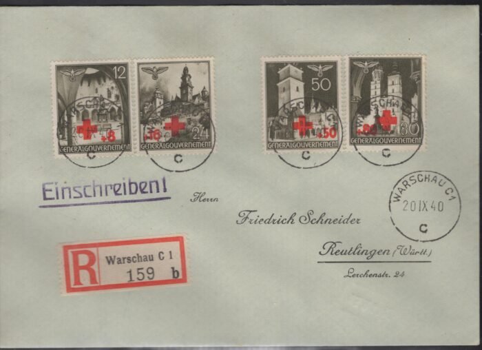 General Government MI 52-55 Registered philatelic cover VF