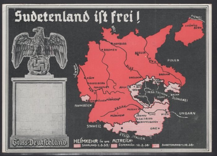 Sudetenland is free propaganda card franked wirh DR MI 512 with special cancel VF