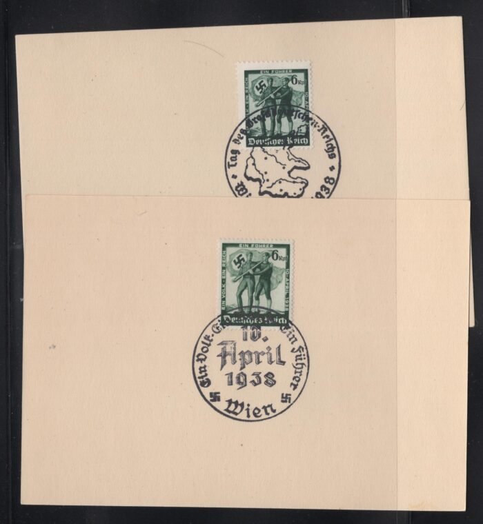 Third Reich Michel MI 662-63 2 unaddressed cards with special cancels VF