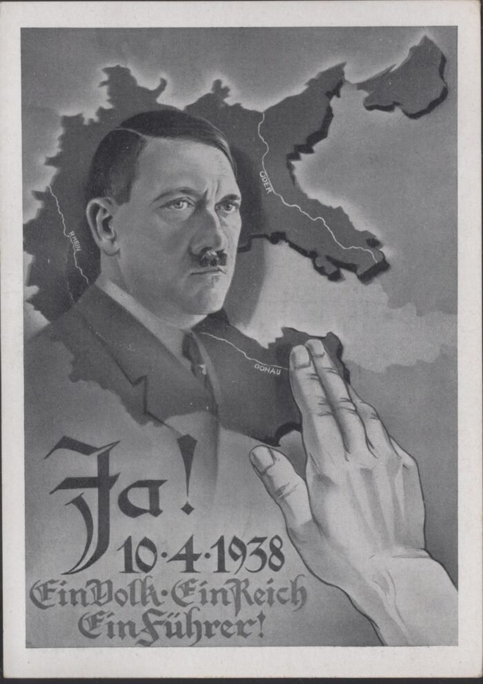 Germany Post Card Third Reich UA 1938 card canceled with Breslau. "Ein Volk, Ein Reich, Ein Fuhrer special ancel VFF