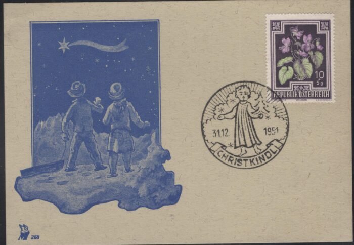 Austria Christkindel 21 12 1951 pc ANK 3 II VF