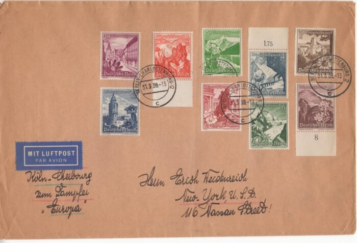 Deutsches Reich MI 433-441 registered cover F/VF