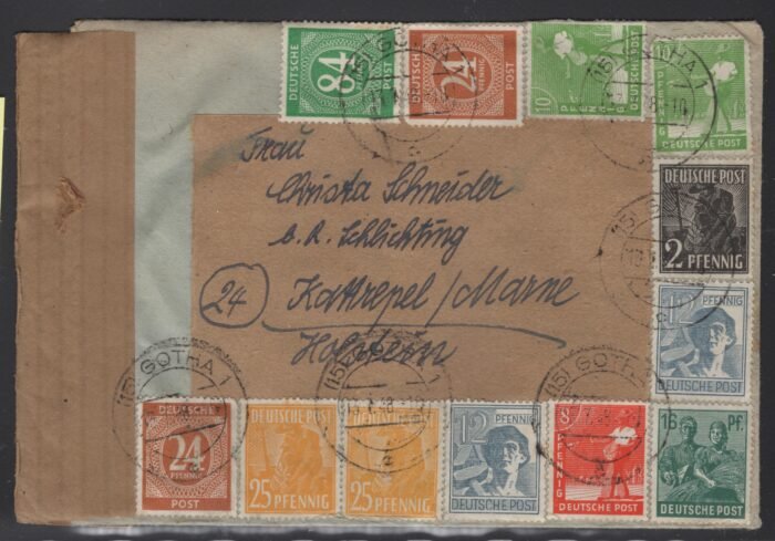 Bundesrepublik 10:1 Franked letter 13.7.48 VF