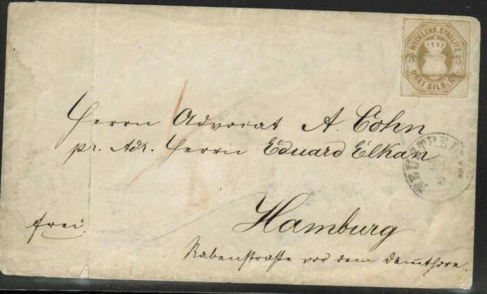 Mecklenberg Strelitz Michel#: 6 stamp f/Vf cover VG cat value 6000 Euro