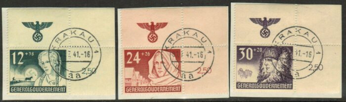 Poland Scott#: NB5-7 top margin corner pieces U VF