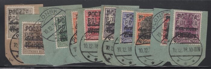 Poland/Plonskk Fischer 1-10 U VF on pieces