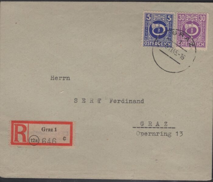 Austria Flugpostkarte MI 737, 732 cover has small closed tear at bottom still F/VF