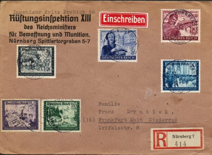 Germany Cover Third Reich Michel#: 888-893 F