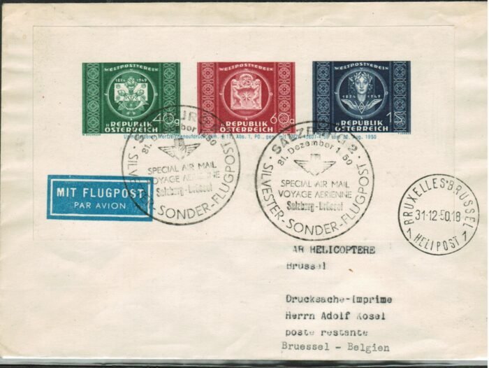 Austria ANK 943-6 Adresszettel special flight cover VF