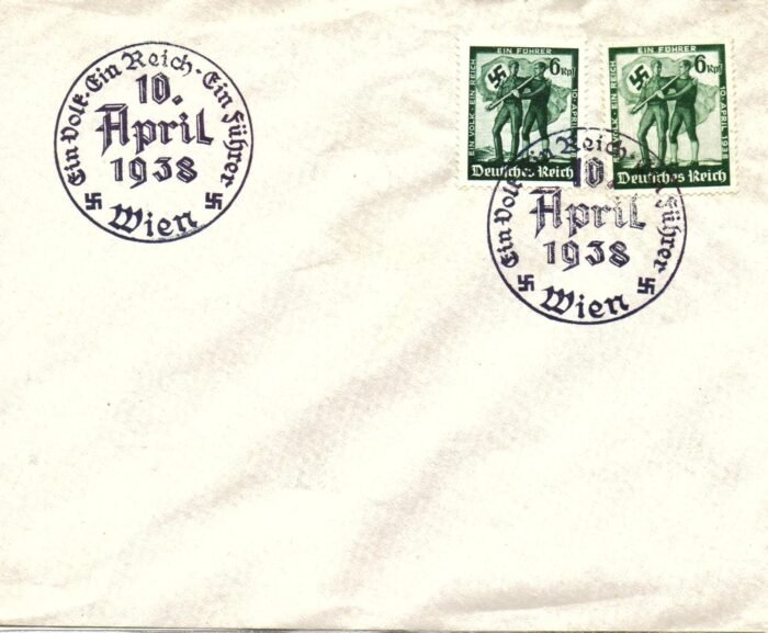 Deutsches Reich MI 662-663 cancelled 10 April 1938 on addressed cover F/VF