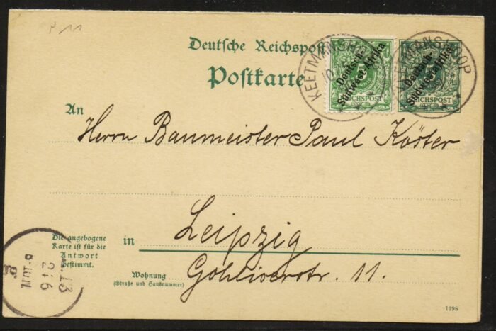 Germany Ganzsachen German Southwest Africa Michel#: P11 U FVF