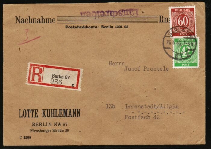 Bundesrepublik MI 930, 933 nachnahmen cover VF
