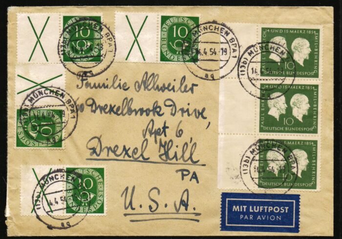 Bundesrepublik W1 (4), etc on F/VF cover
