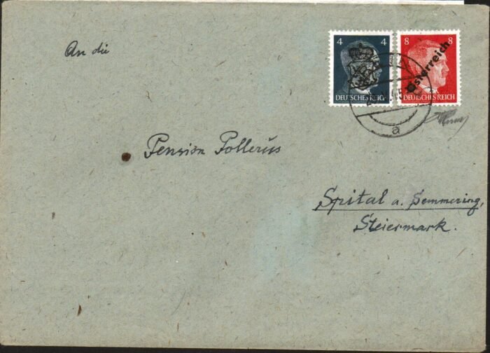Austria & Graz local cover 8pf, 4 pf VF certificate