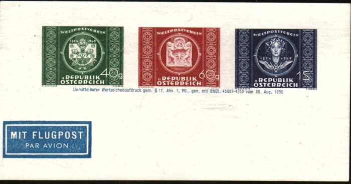 Austria MI 943-5 UPU Andreszettel y mint VF
