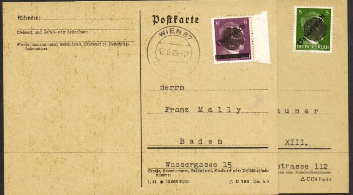 Austria MI600,661 post war Vienna locals post office 87 on separate post cards VF