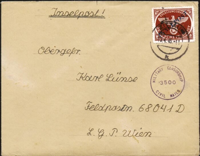 Third Reich MI 10a Feldpost letter VF