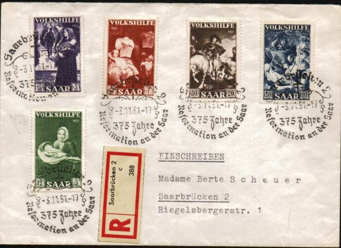 Saar MI 309-313 FDC VF