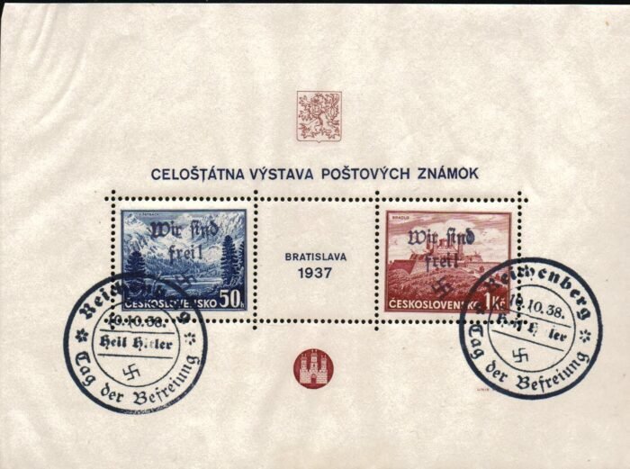 Sudetenland Asch MI 2 with Nazi cancels VF