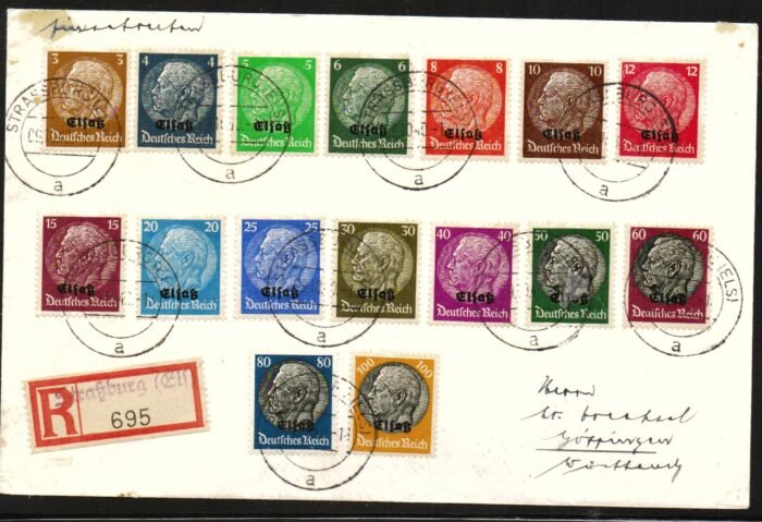 Saar MI 168-170 on oversized registered cover VF