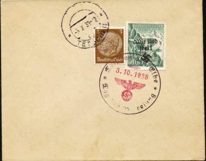 Sudetenland Maffersdorf with Tetchen cancel on unaddressed cover
