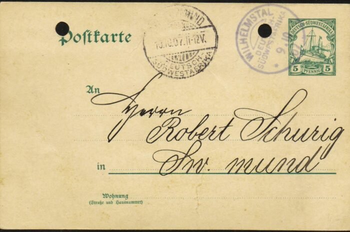 Germany Ganzsachen German Southwest Africa Michel#: P13 U F/VF with scarce "Wilhelmstal' cancel