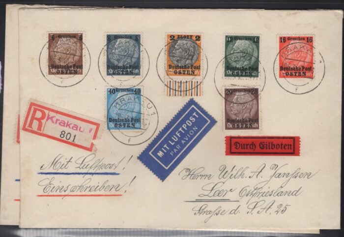 General Government MI 1-13 on 2 Registered covers F/VF