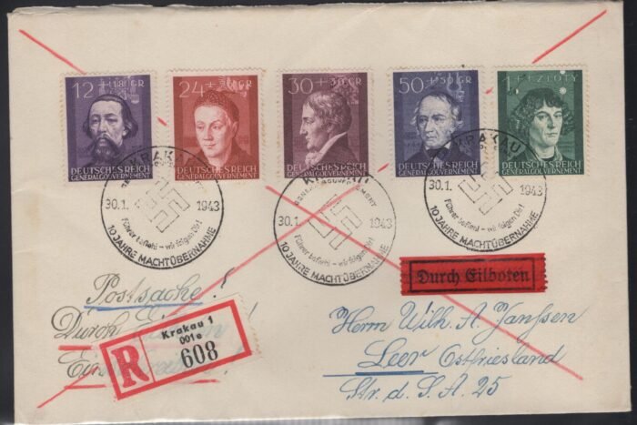 General Government Michel#: U F/VF MI 117-119 FDC