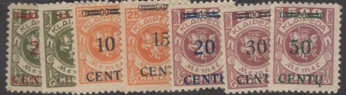 Memel Scott#: N44-50 Michel#: * F/VF