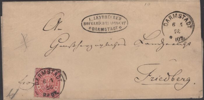 North German Confederation - MI 9 folded letter U F/VF